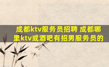 成都ktv服务员招聘 成都哪里ktv或酒吧有招男服务员的